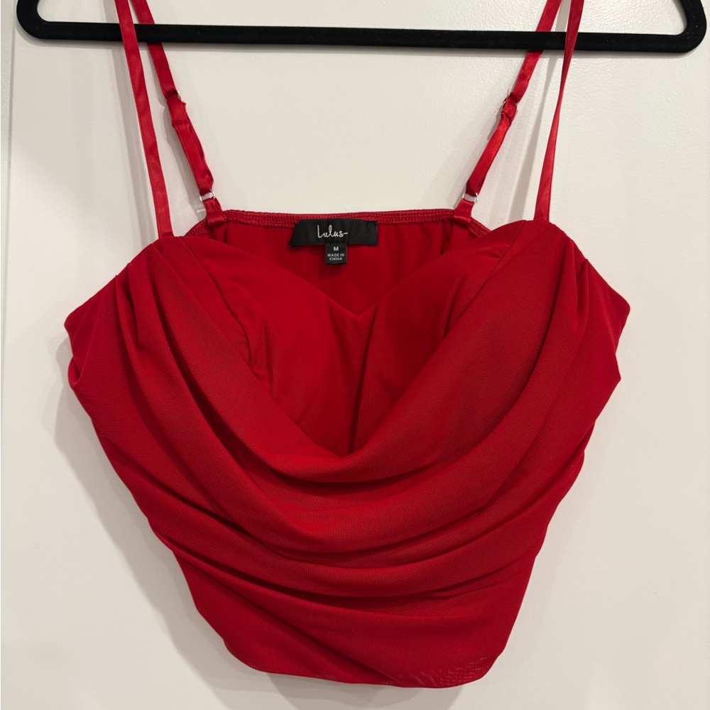 Lulu's Scarlet Draped Camisole
